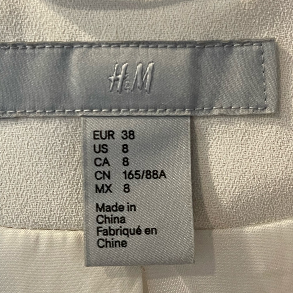 White H&M blazer with gold details size 8